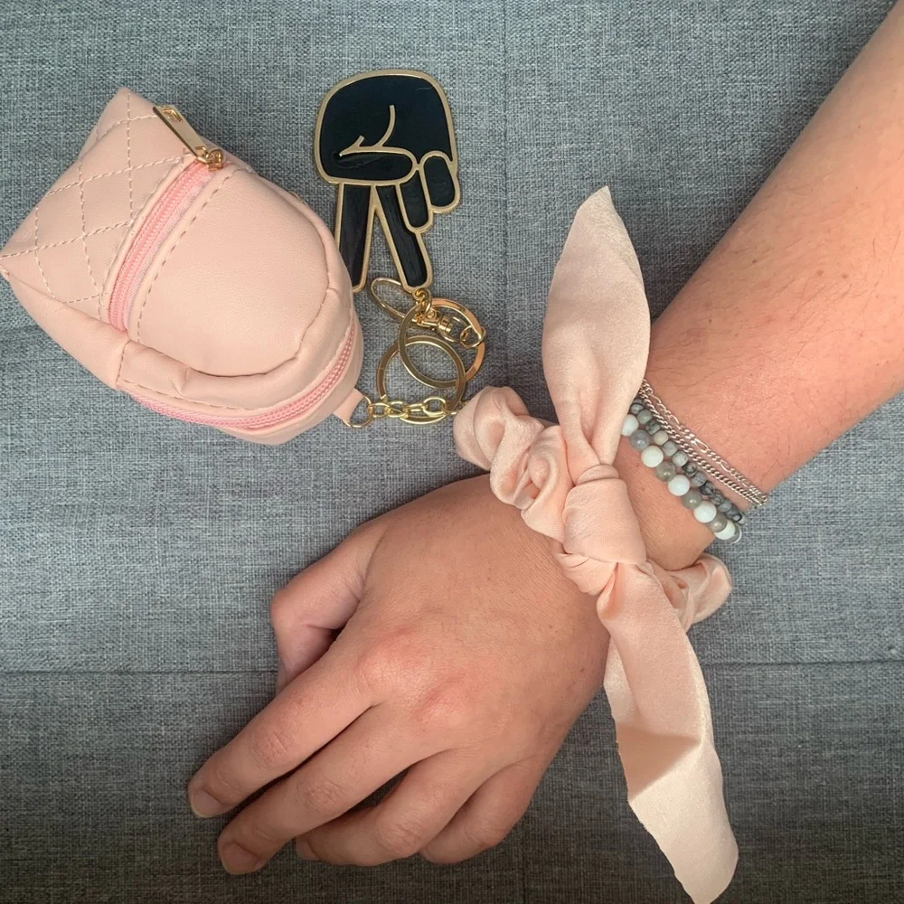 “Peace” Bag Charm Set with Matching Twilly - Picture 4 of 4